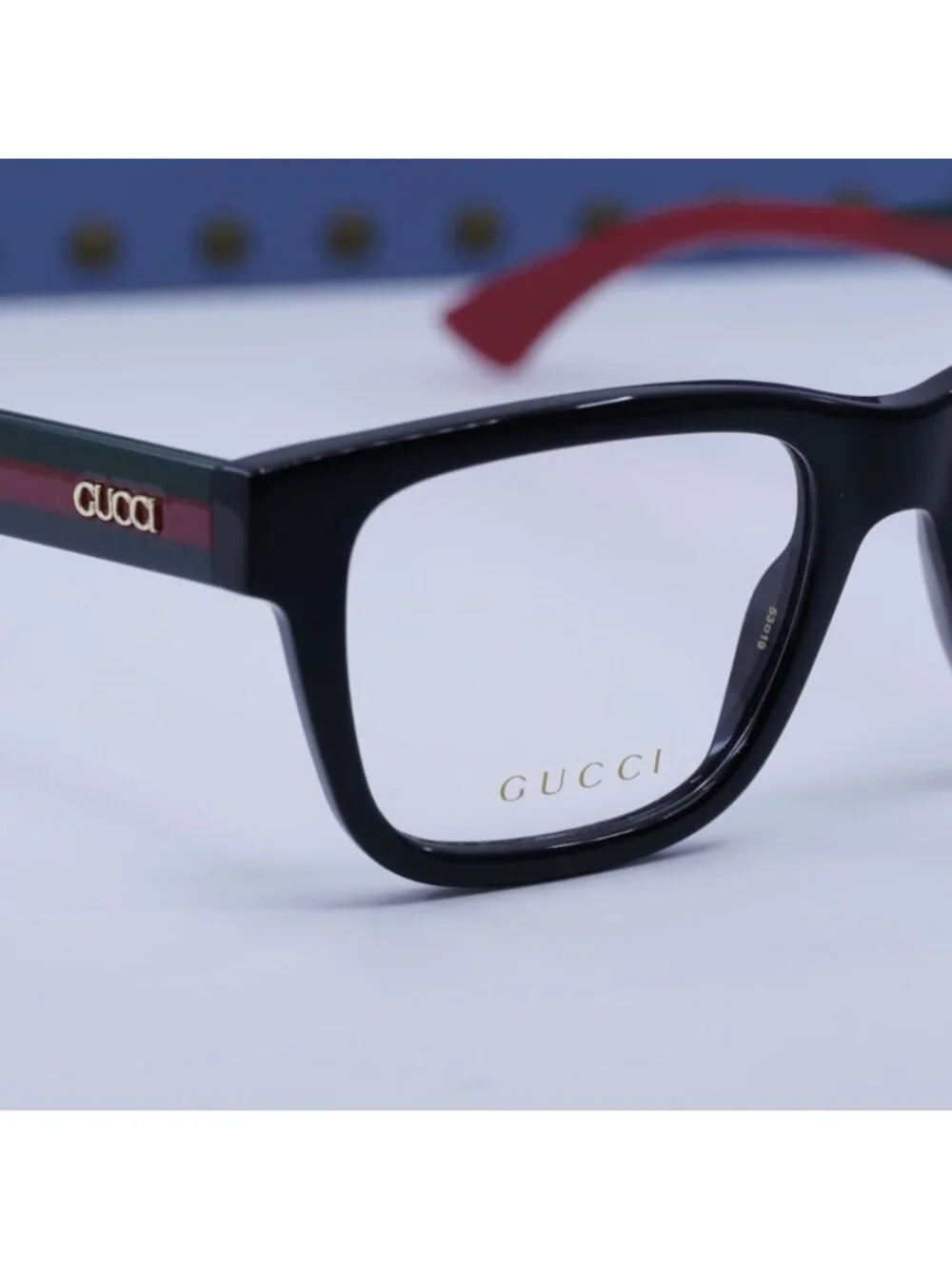 Gucci GG1870O 001 Square Eyeglasses - Black/Green/Red 53mm